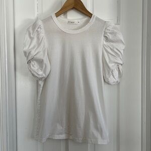 A.L.C. White Kati Puff Sleeve Short Sleeve Tee